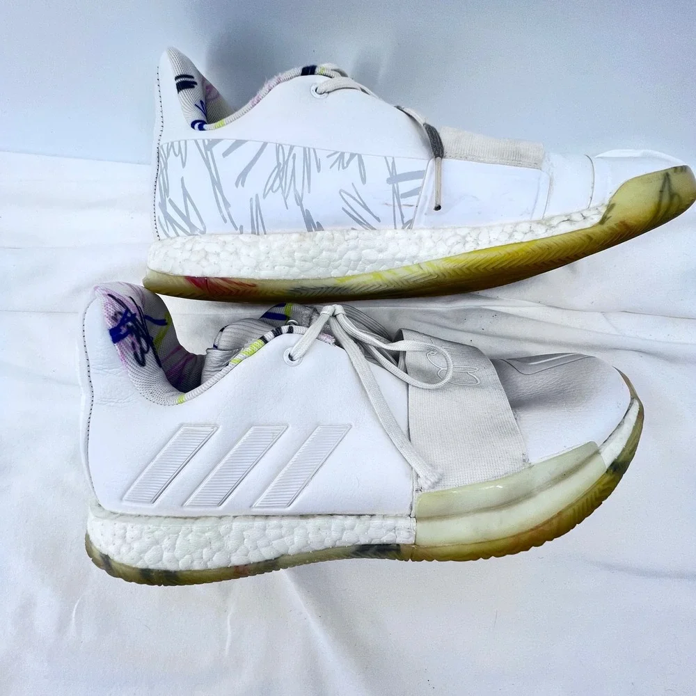 Adidas Harden Vol 3 Different White Multi Mens Basketball Shoes G26813 Size 9.5